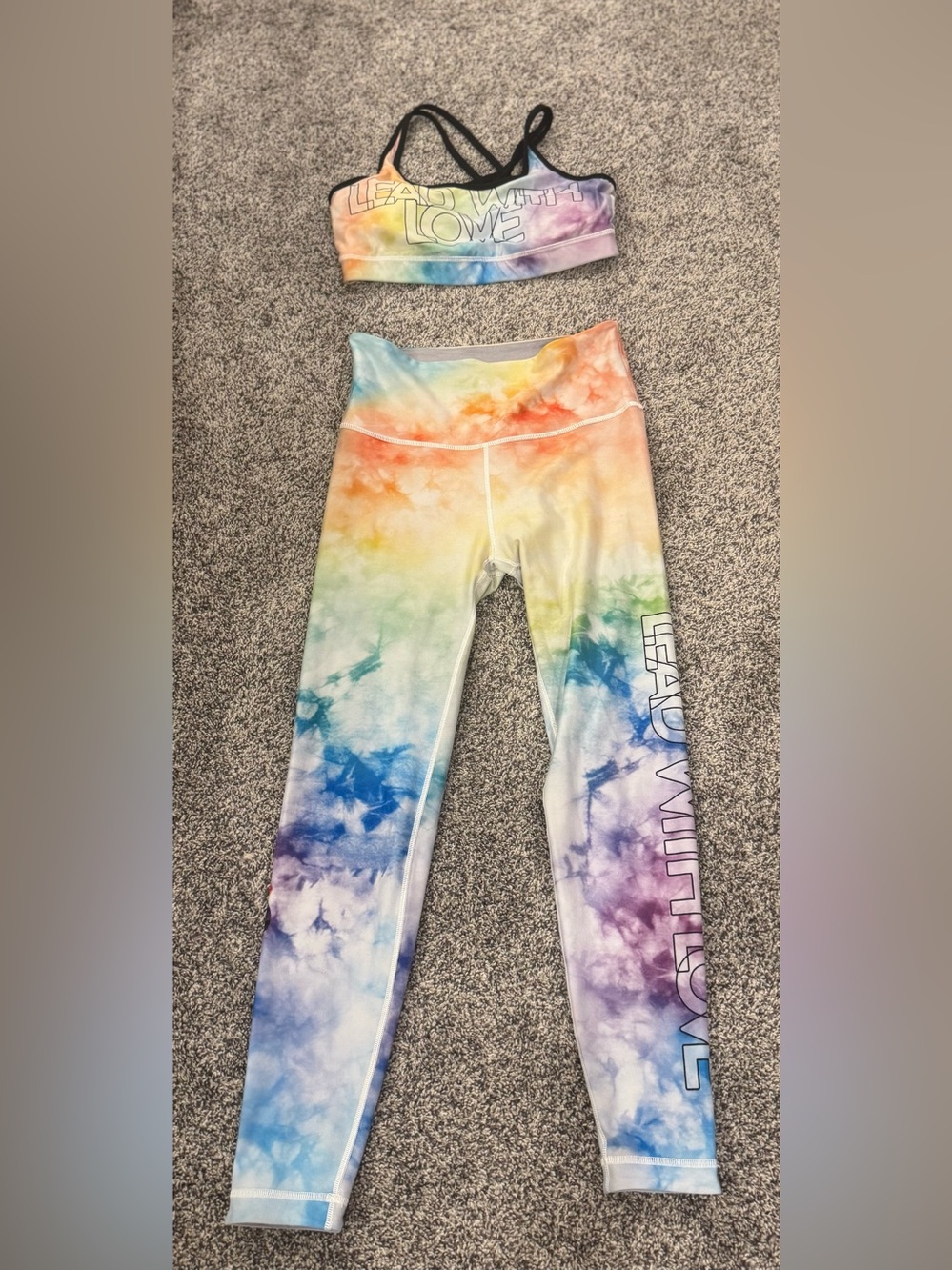 Peloton Women's Pride Rainbow  Pants & Sports Bra Set